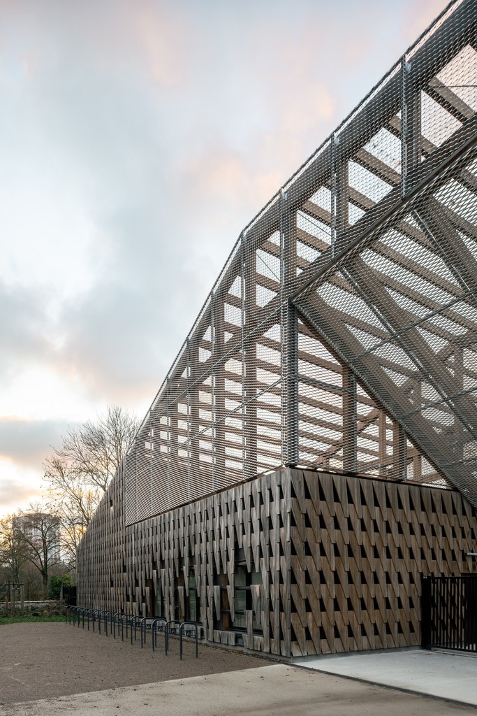 Photographie de l'architecture de la nouvelle façade du Zoo d'Amiens,